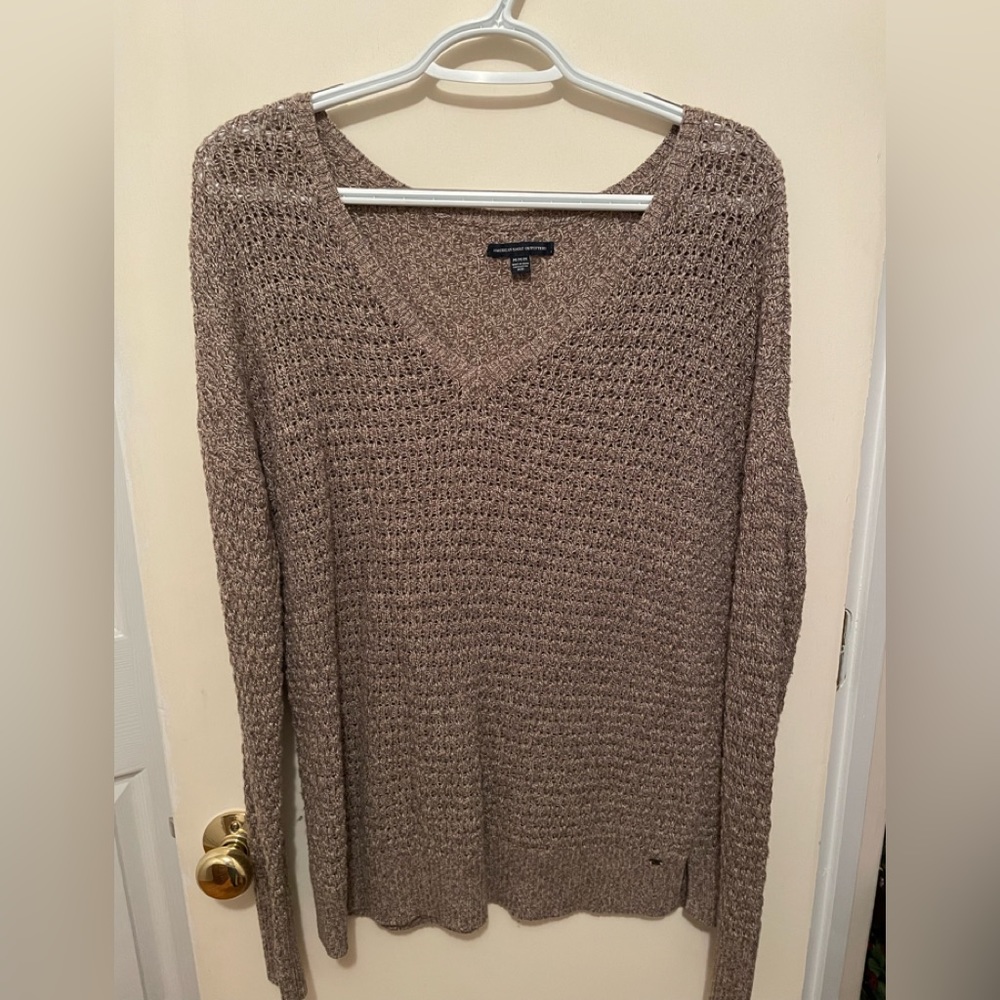 American Eagle, size medium, brown v-neck sweater. Great condition barely worn.